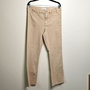 Nicole Miller Cream Soho High-Rise Bootcut Pants Size 14 EUC